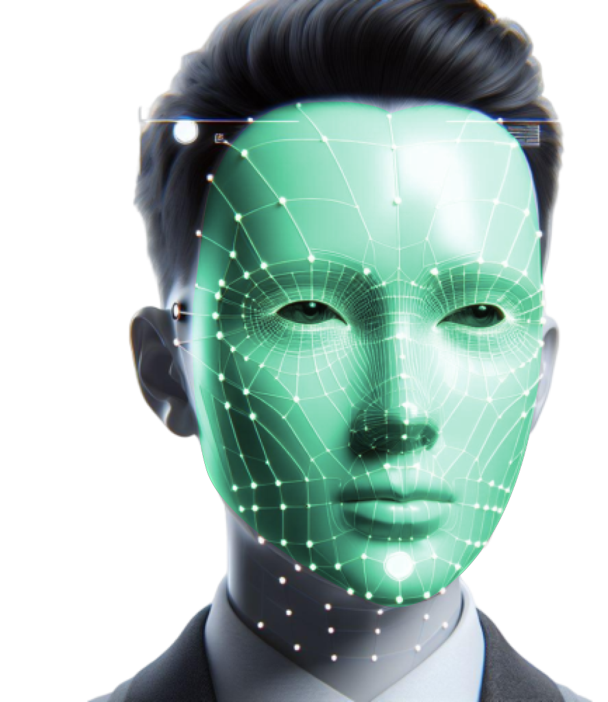 Facial recognition system icon for product